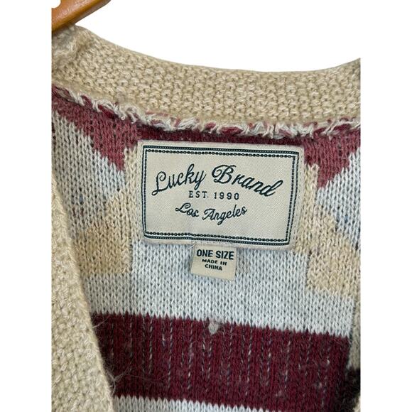 Not For Sale Lucky Brand‎ Cardigan Women One Size Blue Button Front Aztec - Picture 5 of 8